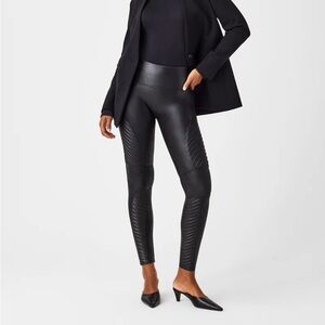 Spanx Faux Leather Moto Leggings